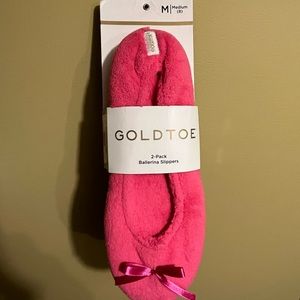 Gold toe- Sock Slippers Greg and Pink Size- M(8)